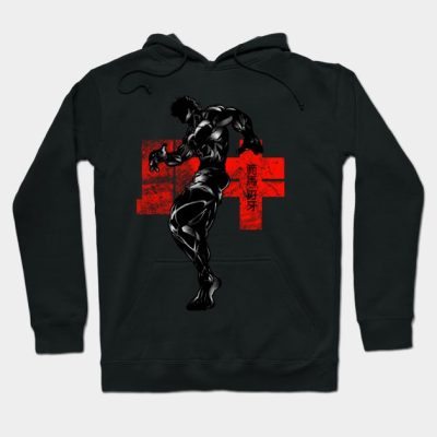 Crimson Baki The Grappler Hoodie Official Baki Merch Merch