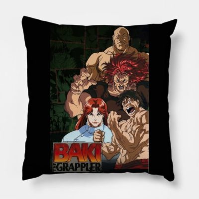 Baki Throw Pillow Official Baki Merch Merch