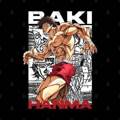 Baki Hanma The Grappler Logo For Otaku Gym And Fit Throw Pillow Official Baki Merch Merch