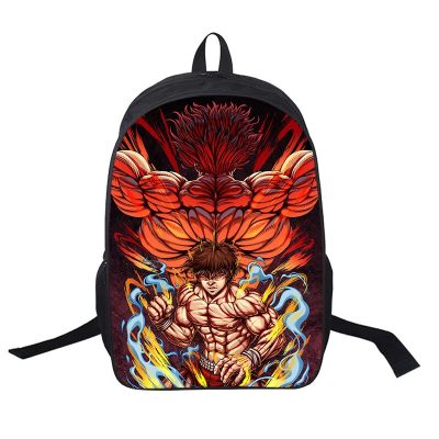 Anime Baki The Grappler Bags for Women Comic Hanma Baki Laptop Bagpack 16 Inch Mochila 3d 1 - Baki Merch