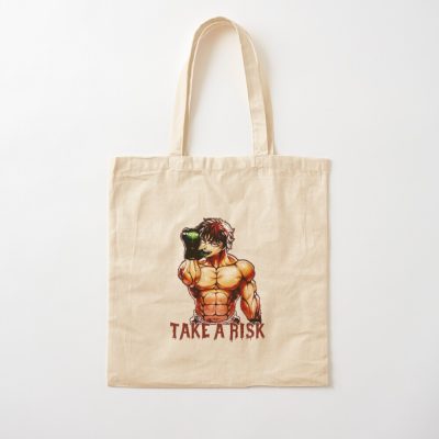 Baki Hanma The Grappler - Take A Risk Cooldesign Logo Tote Bag Official Baki Merch Merch