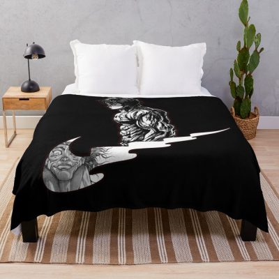 Baki Hanma The Grappler Logo Design Training Throw Blanket Official Baki Merch Merch