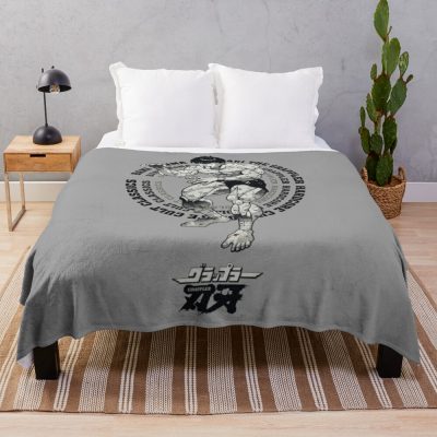 Baki Hanma The Grappler Design Logo Throw Blanket Official Baki Merch Merch