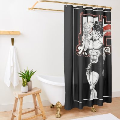 Baki Hanma The Grappler Logo Design Training Shower Curtain Official Baki Merch Merch