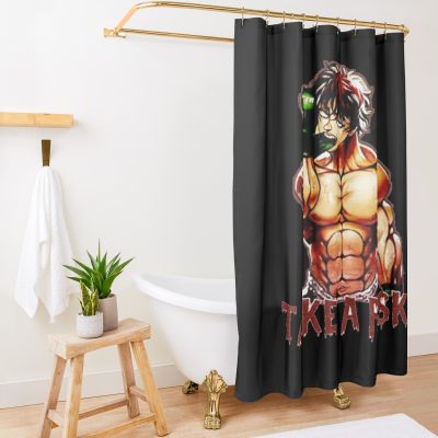 Baki Hanma The Grappler - Take A Risk Cooldesign Logo Shower Curtain Official Baki Merch Merch