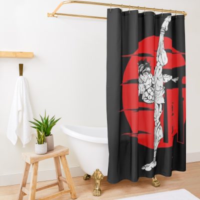 Baki Hanma The Grappler Japanes Sunset Fighter Design Logo Shower Curtain Official Baki Merch Merch