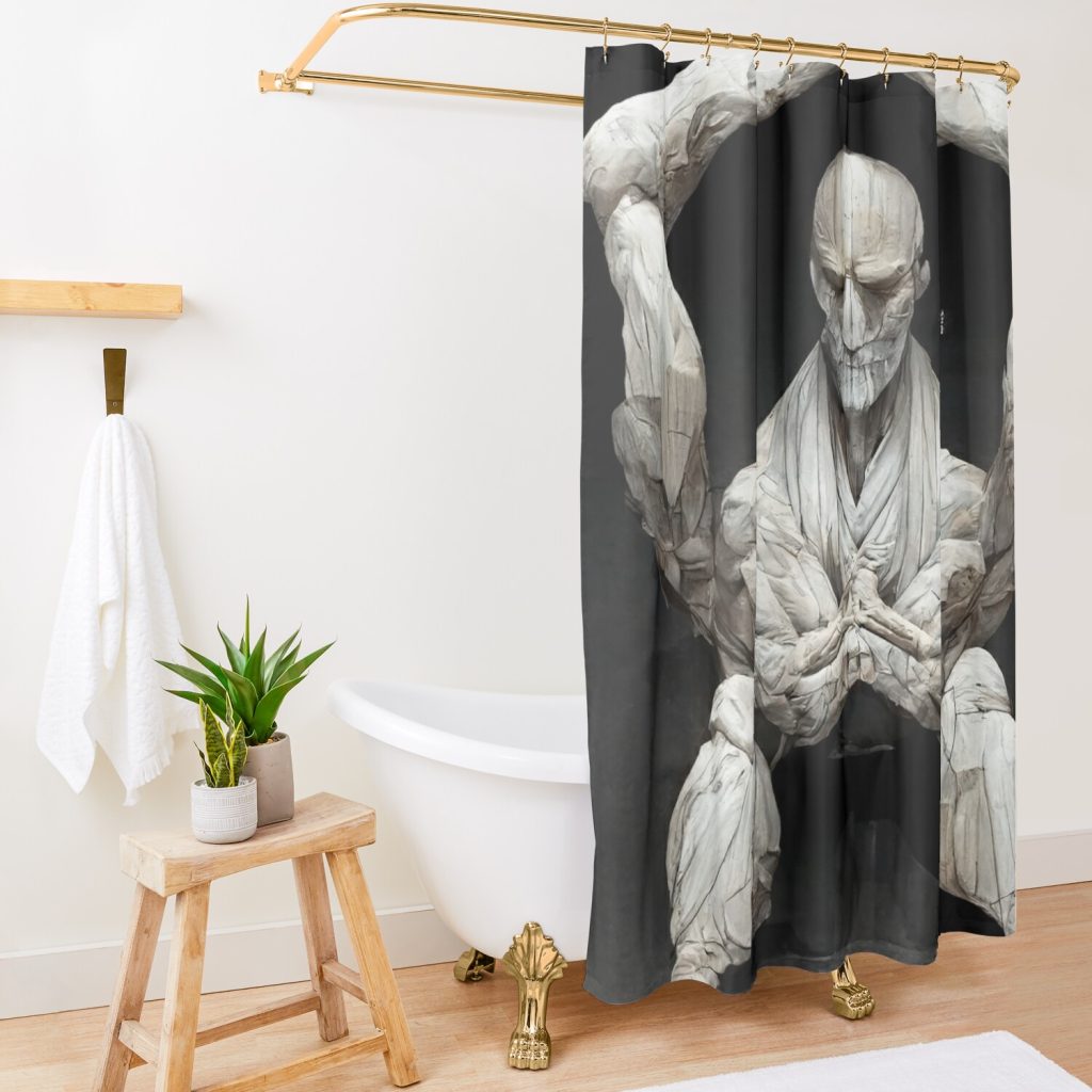 Baki Hanma Pose Challenge Shower Curtain Official Baki Merch Merch