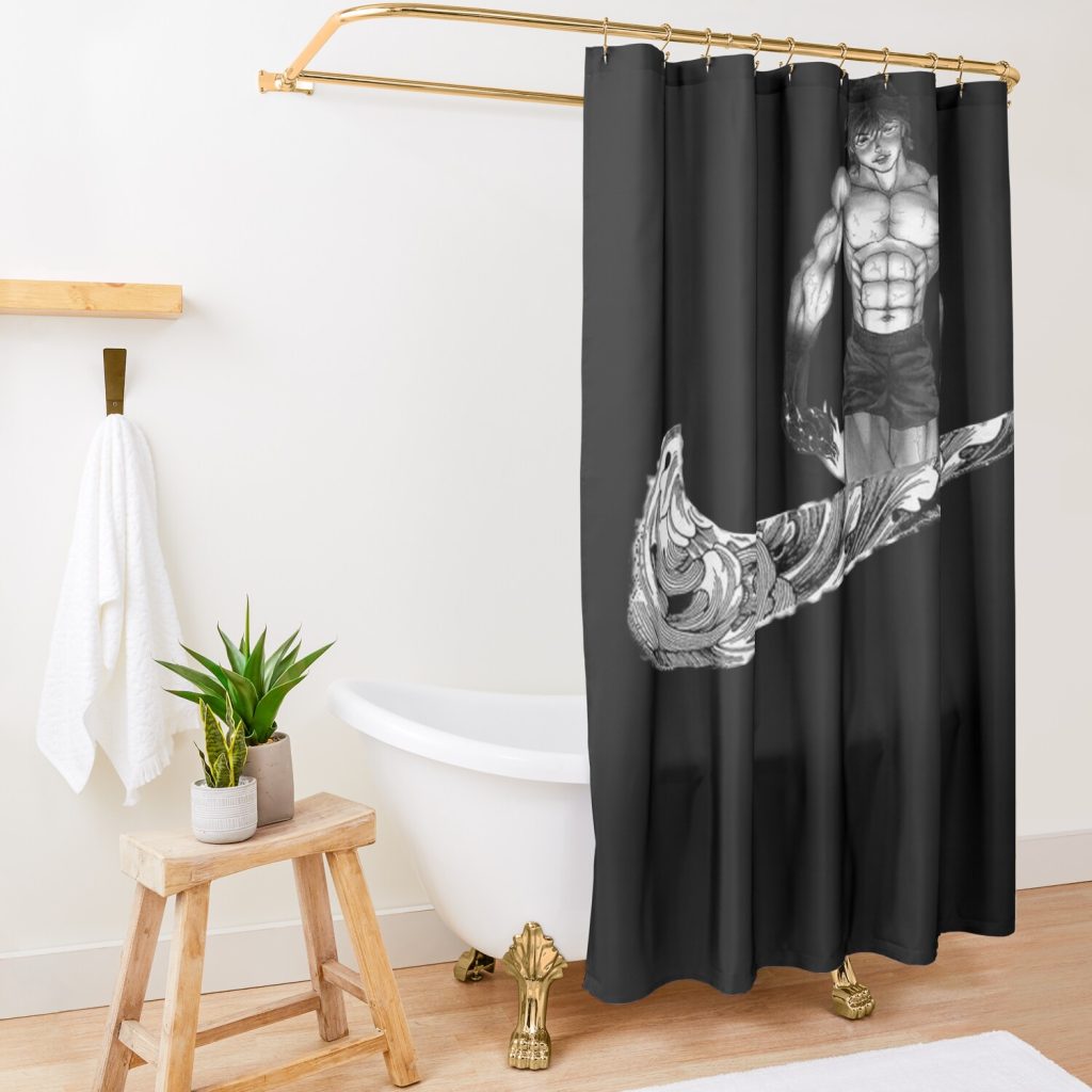 Baki Hanma The Grappler Logo For Otaku, Gym And Fitness For Training In All Products Shower Curtain Official Baki Merch Merch