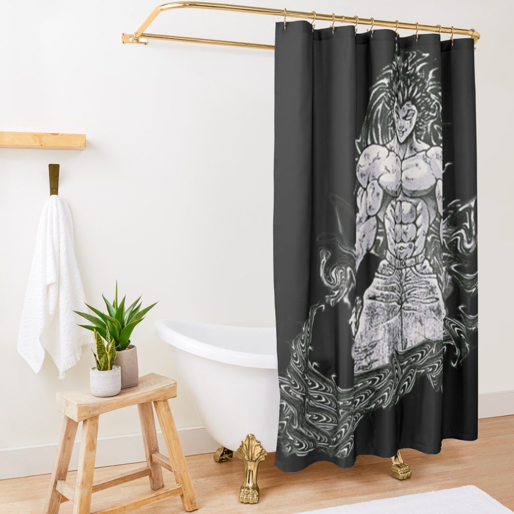 Baki Hanma The Grappler Logo For Otaku, Gym And Fitness For Training In All Products Shower Curtain Official Baki Merch Merch