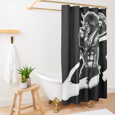 Baki Hanma The Grappler Logo For Otaku, Gym And Fitness For Training In All Products Shower Curtain Official Baki Merch Merch