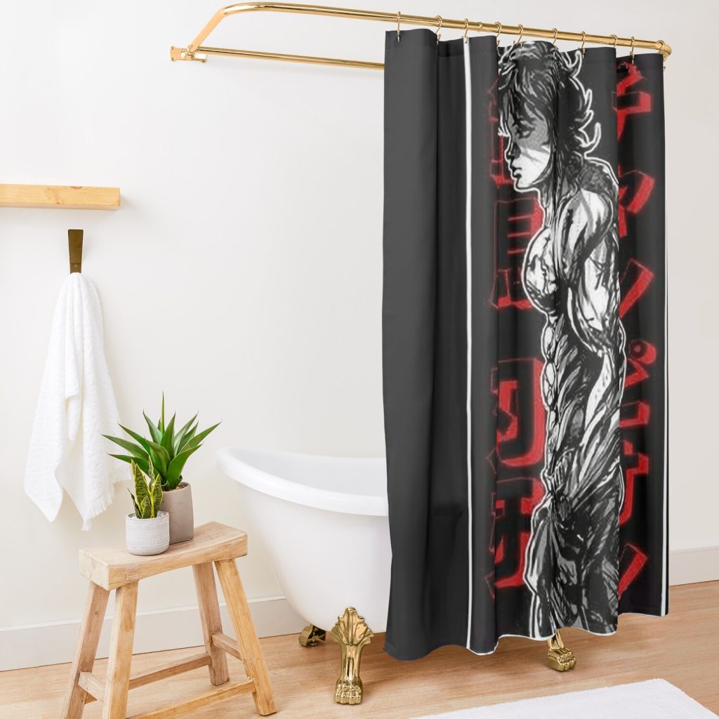 Baki Hanma The Grappler Logo For Otaku, Gym And Fitness For Training In All Products Shower Curtain Official Baki Merch Merch