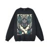 Anime Demon Slayer Washed Crew Neck Sweaters Baki Print Vintage Unisex Tops Long Sleeve Harajuku Cotton - Baki Merch