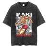 Anime Hanma Baki Acid Washed T Shirt 100 Cotton Shorts Hip Hop Tops Harajuku Graphic Printed - Baki Merch