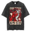 Japanese Anime Washed Tshirt Baki Kyokudai Taikai T Shirt Men Vintage Graphic Tees Casual Unisex Fashion - Baki Merch