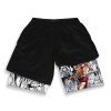 Men s Anime Hanma Baki Fitness Shorts Printed Black Double Layer 2 In 1 Quick drying 2 - Baki Merch