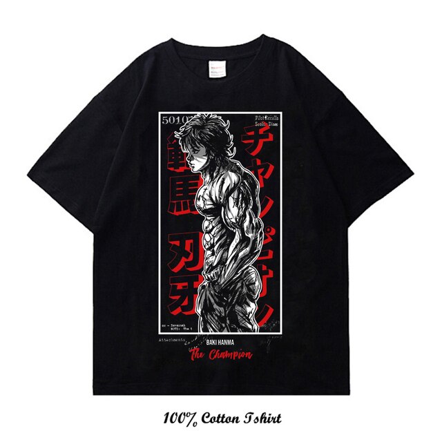 Vintage Tshirts Grappler Baki kyokudai taikai Anime T Shirt Harajuku Oversize Tee Fashion Streetwear Short Sleeve 14.jpg 640x640 14 - Baki Merch