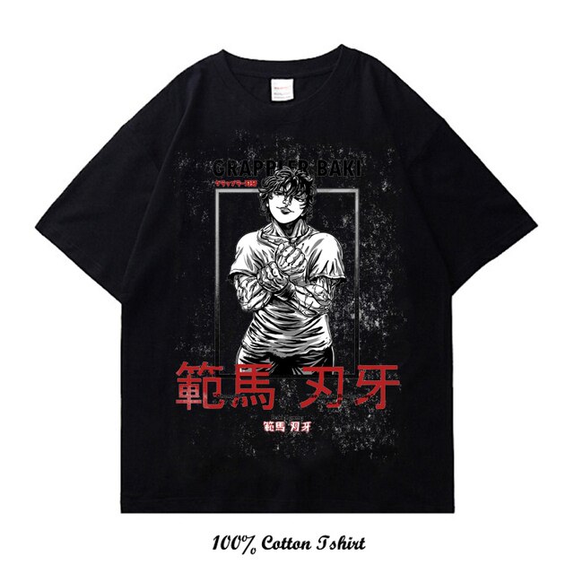 Vintage Tshirts Grappler Baki kyokudai taikai Anime T Shirt Harajuku Oversize Tee Fashion Streetwear Short - Baki Merch