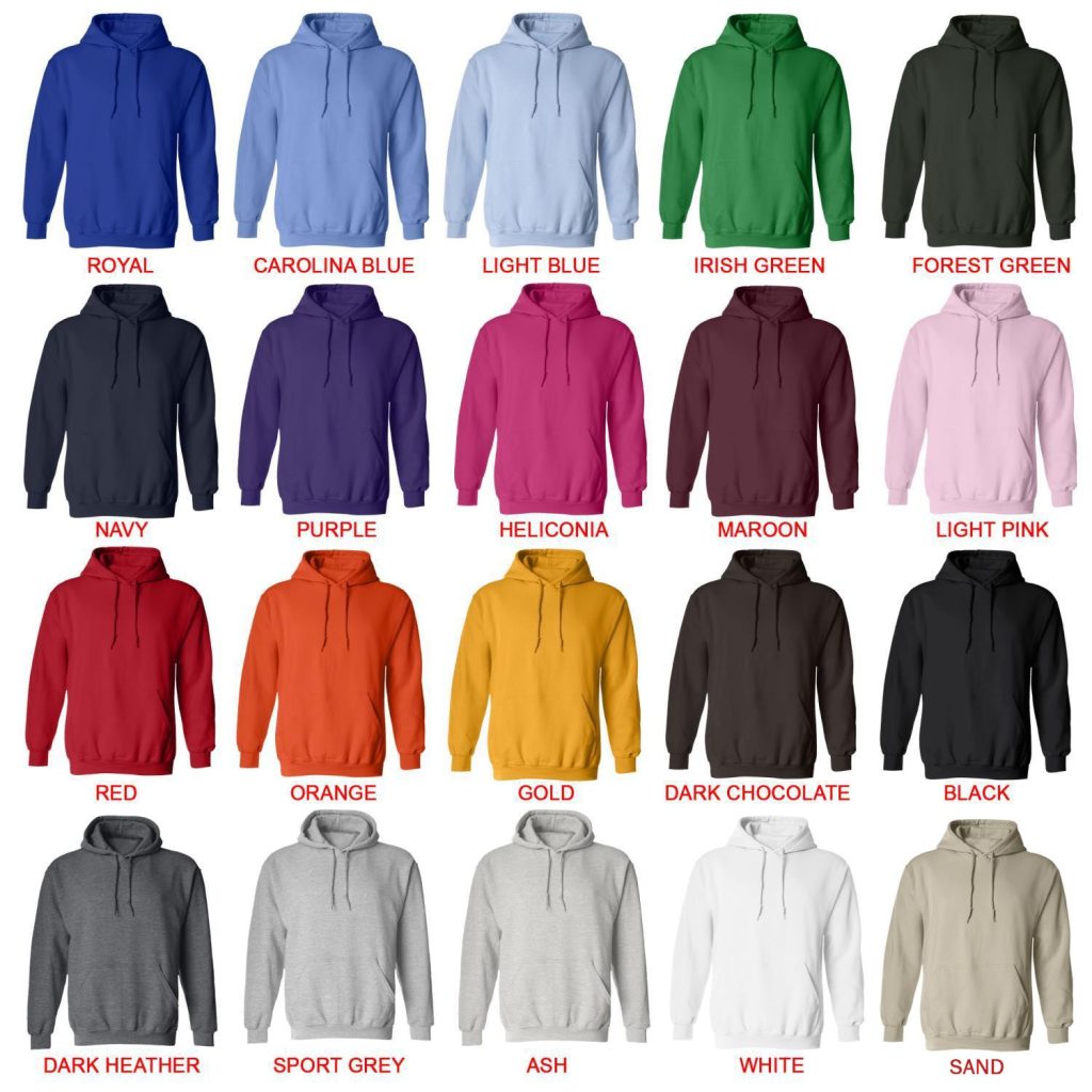 hoodie color chart - Baki Merch